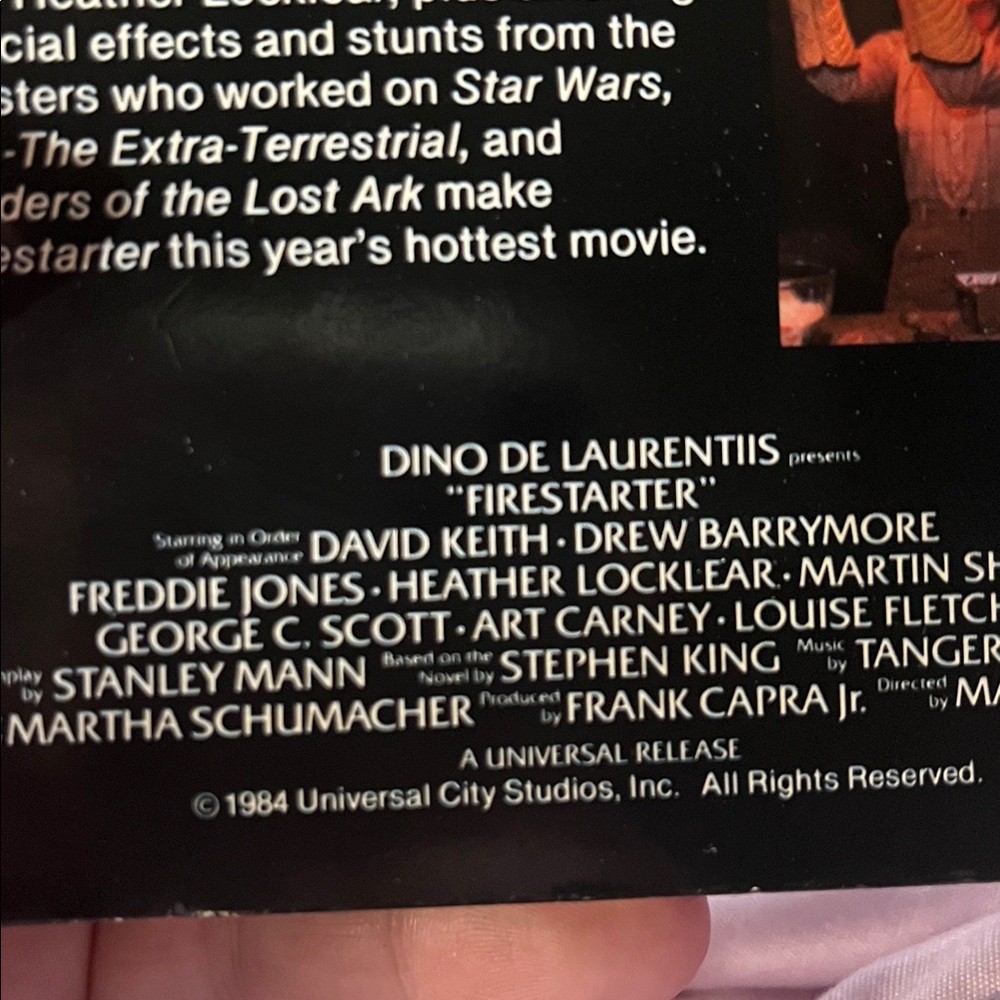Firestarter VHS - Picture 4 of 4
